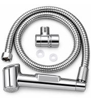 Practical washbasin & bidet hand spray set with shower hose, wall mount & mounting hardware – B-stock (inspected & fully functional) – Chrome/Silver