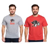 European League Of Football Helvetic Guards Herren T-Shirt mit großem Frontprint Baumwoll-Shirt in Grau oder Rot