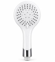 Douchette moderne pommeau de douche avec 5 types de jet et tête ronde env. 12 x 25 cm Produit de second choix – testé Blanc/Chromé