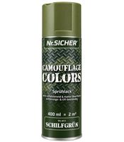 Pintura en aerosol Nr. Sicher CAMOUFLAGE COLORS, no reflectante, mate, resistente a la intemperie y a los rayos UV, 400 ml para hasta 2 m² **Producto de segunda mano – Probado** en verde caña