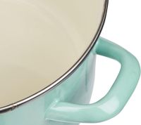 KRÜGER Enamel Pot with Glass Lid 20cm 3,2L, cut- & scratch-resistant inner glaze, suitable for all hob types incl. induction **B-Grade – tested** in Mint Green