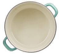 KRÜGER Enamel Pot with Glass Lid 20cm 3,2L, cut- & scratch-resistant inner glaze, suitable for all hob types incl. induction **B-Grade – tested** in Mint Green