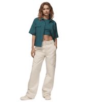 modische NIKE Damen Cargo-Hose Alltags-Hose Baumwoll-Hose in Hellgrau und Beige