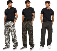 Robuste Build Your Brand Pure Vintage Cargo Hose Freizeithose Arbeits-Hose aus Baumwolle mit 8 Taschen in Grau/Weiß/Anthrazit Camouflage, Braun/Grün Camouflage oder Anthrazit 