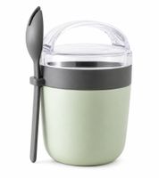 Duo Tableware 2-tier yogurt cup with muesli compartment and matching spoon – 310ml plastic cup (color selected at random)