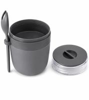 Duo Tableware 2-tier yogurt cup with muesli compartment and matching spoon – 310ml plastic cup (color selected at random)