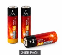 Lot de 24 piles alcalines AA Mignon LR6 1,5 V **Reconditionnées - Testées et fonctionnelles** Multicolores