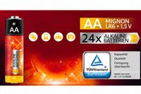 Lot de 24 piles alcalines AA Mignon LR6 1,5 V **Reconditionnées - Testées et fonctionnelles** Multicolores