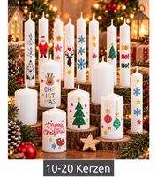 10-20 Kerzen in Mystery Kerzen Box mit Weihnachtsbaum-Tattoo Kerzen im Mix
