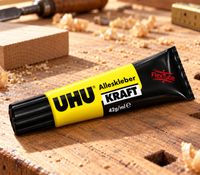 42g/ml UHU Kraft Flex All-Purpose Adhesive – transparent, water-resistant strong adhesive in a flexible black/yellow tube