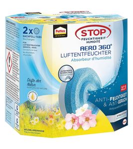 Pattex AERO 360° Dehumidifier Refill Tabs with 2-in-1 technology against moisture and unpleasant odors – Blue/White