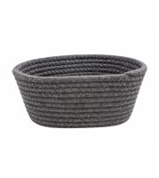HEDURA Woven Cotton Decorative Storage Basket, approx. 20 x 10 x 13 cm, 9950227 Grey