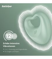 Satisfyer Perfect Pair 3 2-in-1 Vibrator & Vibrating Cock Ring with 12 Vibration Programs – Green (Model 9906399)