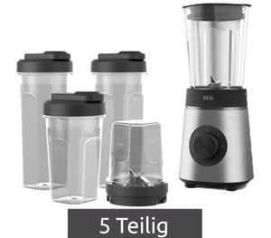 AEG CB4-1-6ST with 3 bottles & chopper Deli 4 Stainless Steel Blender (350 Watts, 0.92 L) **B-Stock – Inspected** Silver/Black