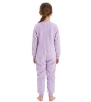 Disney Frozen Children's Jumpsuit/Onesie with Anna, Elsa, Olaf, and Sven Motif – Purple Teddy Fleece