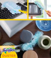 Kit de démarrage Swiffer Duster 1 bâton et 3 chiffons (manche + 3 lingettes) – **Produit de catégorie B (vérifié)** – Jaune/Bleu