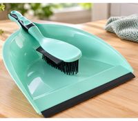 Pelle à poussière et balayette, ensemble de nettoyage avec poignée ergonomique pour un travail confortable **Produit de catégorie B – vérifié** Turquoise