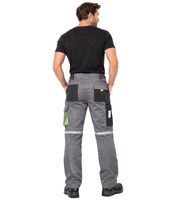 Praktische Herren Softshellhose mit reflektierenden Elementen Workwear Berufsbekleidung in Schwarz/Grau/Grün