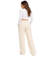 Cómodo pantalón de forro polar tipo borreguito para mujer LA GEAR – Pantalón suave y acogedor en caoba/rosa o beige