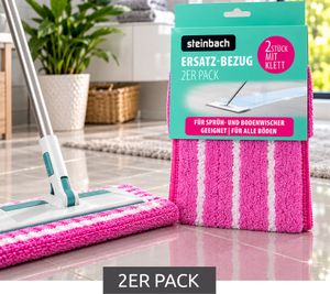 steinbach – Pack de 2 fundas de repuesto con velcro para mopas pulverizadoras y de suelo (aptas para todo tipo de suelos) **Producto de categoría B – verificado** (Color: rosa)