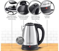Bouilloire en acier inoxydable GOURMETmaxx (1,8 L, 1500 W, base rotative à 360°) – **Produit de catégorie B (vérifié)** – Argent/Noir