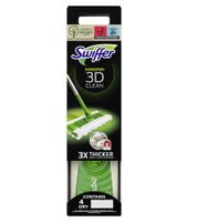 Practical Swiffer floor sweeper including handle, 4 dry cloths & 2 wet cloths – 3D fibers – B-stock – inspected – Green