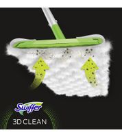 Practical Swiffer floor sweeper including handle, 4 dry cloths & 2 wet cloths – 3D fibers – B-stock – inspected – Green