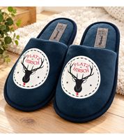 Chaussons douillets Camprella pour hommes et femmes, disponibles en plusieurs motifs, avec intérieur confortable en microfibre ; coloris : bleu marine, gris, rose et rose clair.