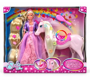 Simba Steffi Love Rapunzel & Magic Unicorn Set con Muñeca, Unicornio & Accesorios para el Pelo desde 3 Años **Producto de segunda selección – probado** Rosa