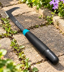 GARDENA Limpiador de juntas con empuñadura antideslizante (herramienta de jardín para eliminar malas hierbas), aprox. 34 × 7 × 4 cm **Producto de categoría B – verificado** Gris