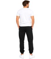 Pack de 2 pantalones de chándal/ocio para hombre FRUIT OF THE LOOM – Bolsillos laterales, cintura elástica con cordón (negro/gris)