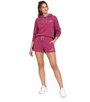 KangaROOS Damen Shorts kurze Sommer-Hose Baumwoll-Hose mit Logo-Print Sweat-Hose Bordeaux-Violett