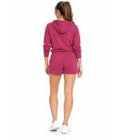 KangaROOS Damen Shorts kurze Sommer-Hose Baumwoll-Hose mit Logo-Print Sweat-Hose Bordeaux-Violett
