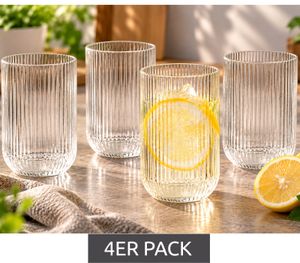 Juego de 4 vasos DR Home Division (4 x 260 ml), aptos para todo tipo de bebidas **Producto de segunda categoría (B-Stock) – verificado** en color blanco