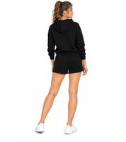KangaROOS Damen Shorts kurze Sommer-Hose Baumwoll-Hose mit Logo-Print Sweat-Hose Schwarz