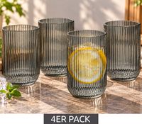 4 Stück DR Home Division Trinkglas 4 x 260 ml für alle Getränke geeignet **B-Ware – geprüft** in Weiß oder Schwarz