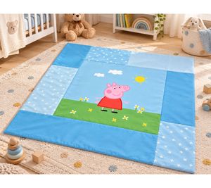 Peppa Pig Krabbeldecke 115 × 115cm gepolsterte Spieldecke für Babys & Kleinkinder aus 100% Polyester von Herding Mehrfarbig