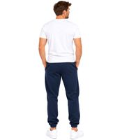 Pack de 2 pantalones de chándal para hombre FRUIT OF THE LOOM: bolsillos laterales, cintura elástica con cordón ajustable. Disponibles en combinaciones negro/gris o negro/azul oscuro.