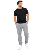 Pack de 2 pantalones de chándal para hombre FRUIT OF THE LOOM: bolsillos laterales, cintura elástica con cordón ajustable. Disponibles en combinaciones negro/gris o negro/azul oscuro.