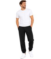 Pack de 2 pantalones de chándal para hombre FRUIT OF THE LOOM: bolsillos laterales, cintura elástica con cordón ajustable. Disponibles en combinaciones negro/gris o negro/azul oscuro.