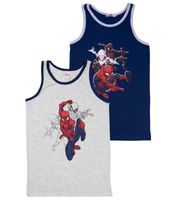 2-Pack MARVEL SPIDER-MAN Kids' Undershirts – Cotton Tank Tops with Assorted Designs, Multicolored