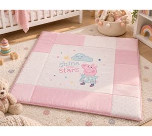 Peppa Pig Krabbeldecke 115 × 115cm gepolsterte Spieldecke für Babys & Kleinkinder aus 100% Polyester von Herding Mehrfarbig