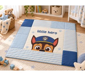Paw Patrol Krabbeldecke 115 × 115cm gepolsterte Spieldecke für Babys & Kleinkinder aus 100% Polyester von Herding Mehrfarbig