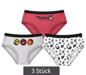 3-Pack Miraculous Ladybug Cotton Panties for Kids – Comfortable Underwear for Girls with 3 Different Designs – Multicolored