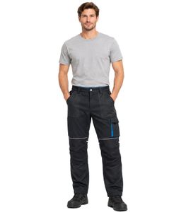 Men’s Softshell Work Trousers with Practical Pockets and Reinforced Knees – Durable Work Trousers in Black/Blue