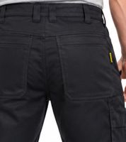 Men’s Softshell Work Trousers with Practical Pockets and Reinforced Knees – Durable Work Trousers in Black/Blue