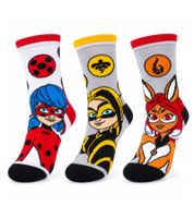 3 Pairs Miraculous Ladybug comfortable Kids' Socks with Different Designs Multicoloured
