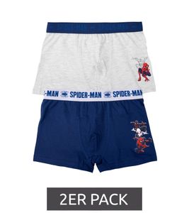 Confezione da 2 Boxer da Bambino MARVEL Spider-Man in Cotone – Intimo Comodo con 2 Diversi Motivi Spiderman – Multicolore