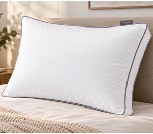 John Cotton PREMIUM Pillow, approx. 80 x 80 cm, for luxurious and cozy nights – allergy-friendly, in white