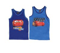 2-Pack Disney PIXAR Cars Kids' Cotton Undershirts – Sleeveless Tank Tops with Different Designs – Multicoloured